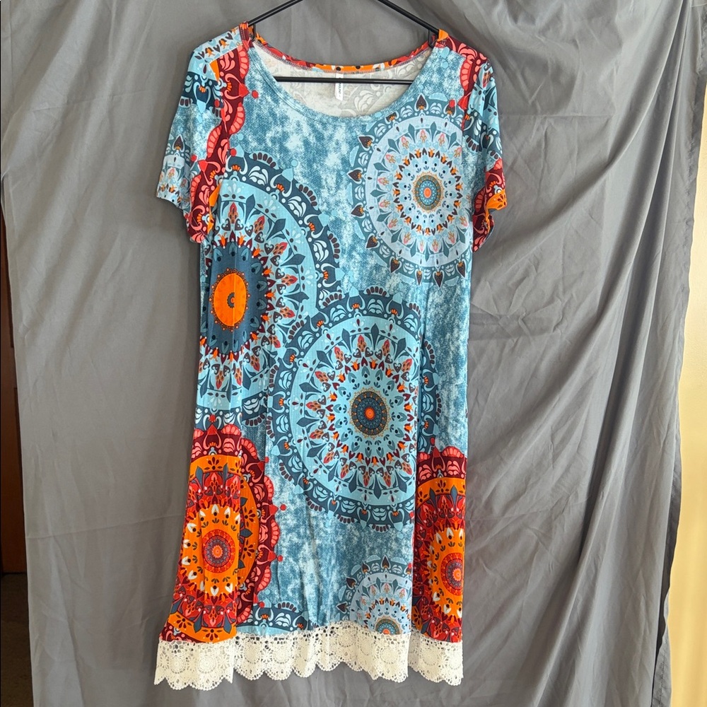 Colorful Mandala Print Dress